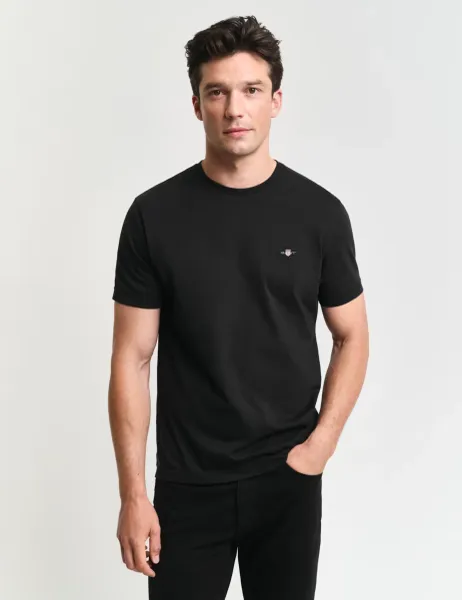 Gant Pure Cotton Crew Neck T-Shirt Black