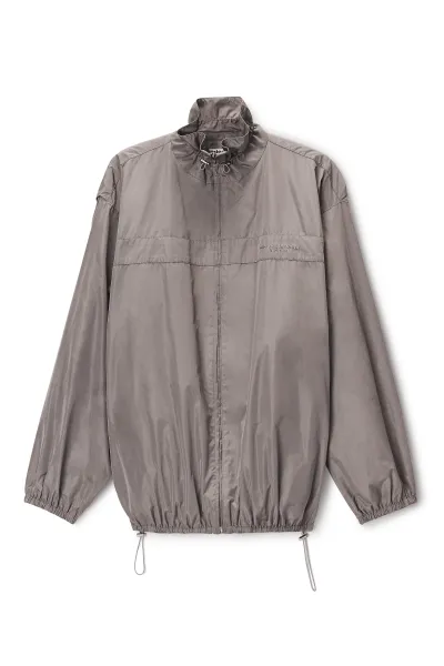 Oversized Track Jacket with Gathered Collar
