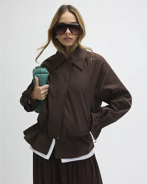River Island Drop Hem Drawstring Jacket