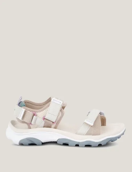Blaze Riptape Ankle Strap Flatform Sandals White Mix
