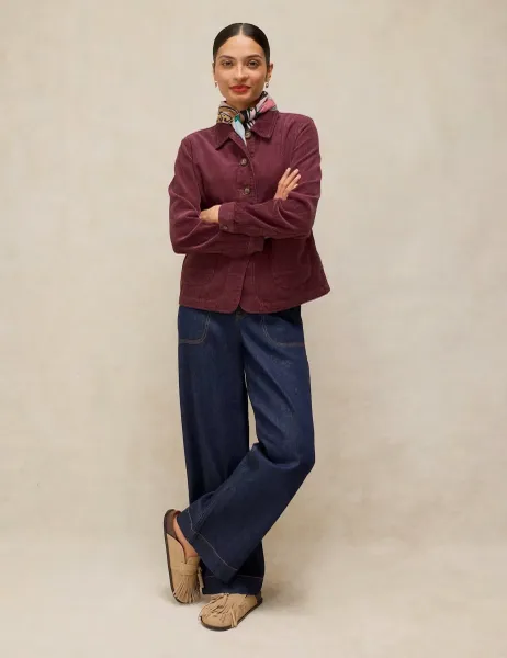 White Stuff Carrie Cotton-Rich Corduroy Jacket Pink