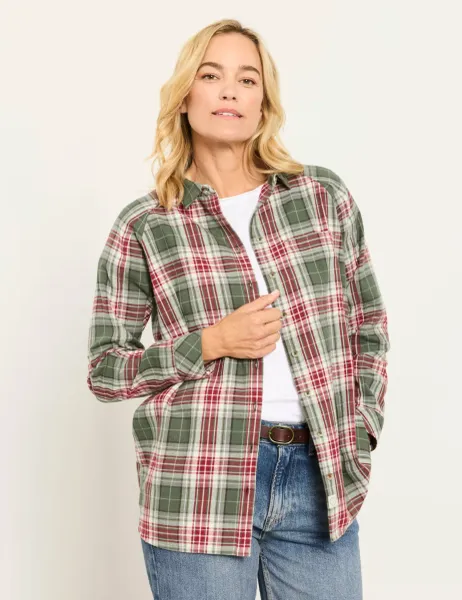 FatFace Pure Cotton Checked Collared Regular Fit Shirt