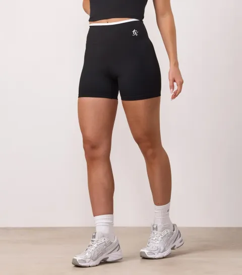 Women's Black 365 Contrast Trim 4 Inch Shorts