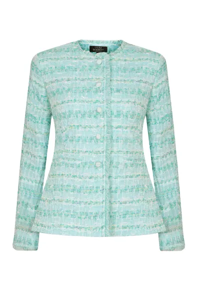Ginette Jacket in Mint Tweed