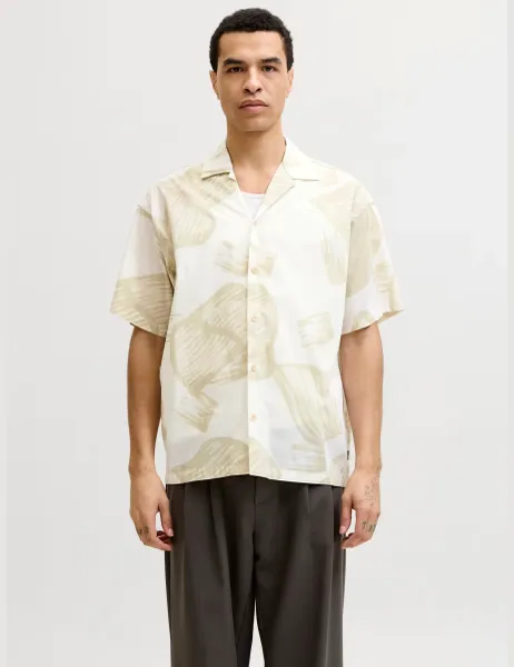 Jack & Jones Cotton Rich Abstract Print Shirt Multi