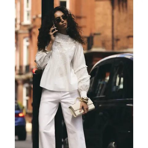 River Island Cotton Lace Victoriana Blouse
