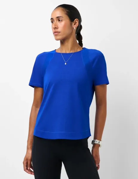 Sweaty Betty Breathe Easy Mesh Crew Neck T-Shirt Medium Blue