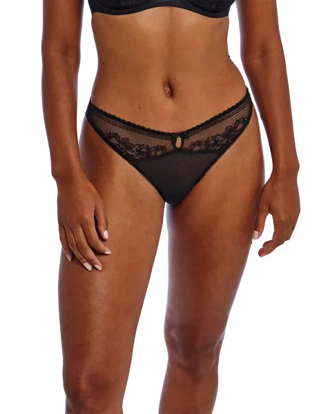 Freya Sydnie Lace Brazilian Knickers Black
