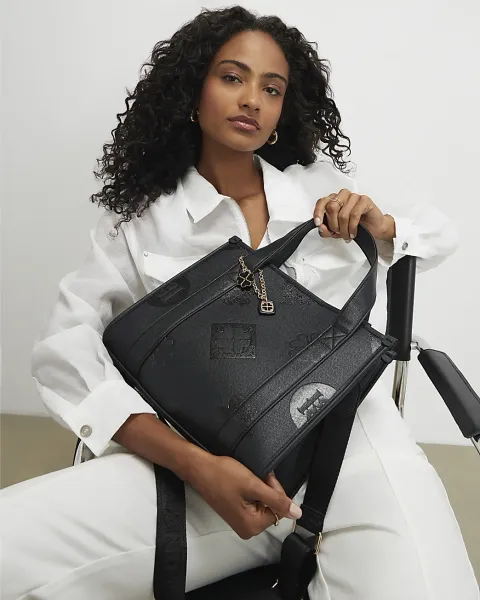River Island Logo Embossed Tote Bag