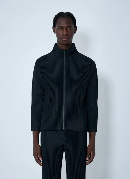 Pleated Zip-Up Jacket