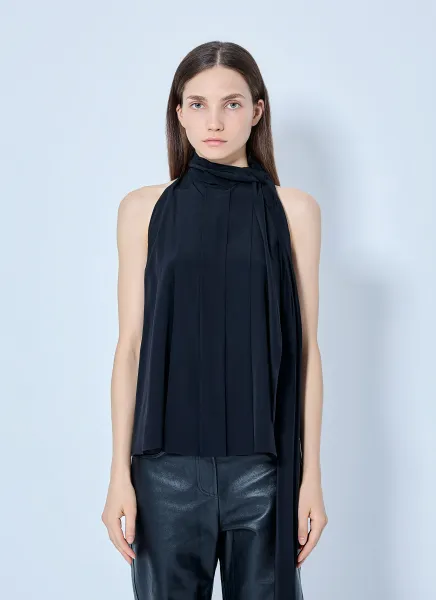 Max Mara Pleated Halter Top