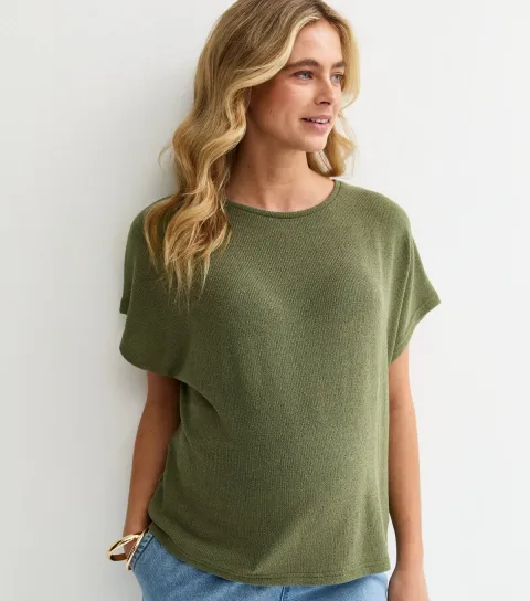 Women's Maternity Khaki Textured Top
