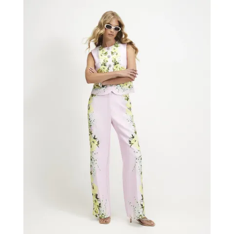 River Island Floral Slim Trousers