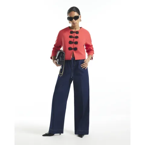 River Island Petite Wide Leg Pj Style Jeans