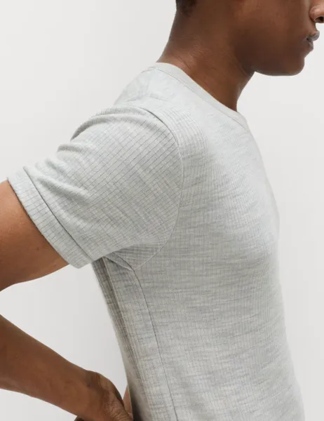 Marks & Spencer Heatgen Maximum Thermal Short Sleeve Top Grey Marl