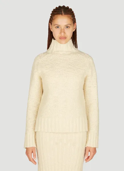 High neck Textured Knit Sweater
