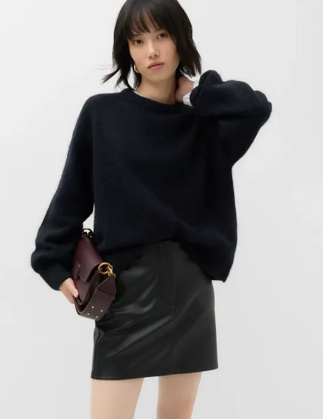 Marks & Spencer Faux Leather Mini Skirt Black