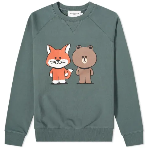 Maison Kitsuné x Line Friends Kitsune Big Print Crew Sweat