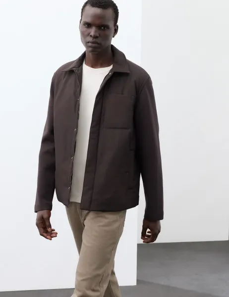 Autograph Regular Fit Cotton Rich Hybrid Jacket Bitter Chocolate
