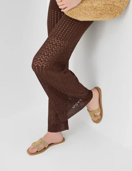 Accessorize Embellished Flat Sandals Gold