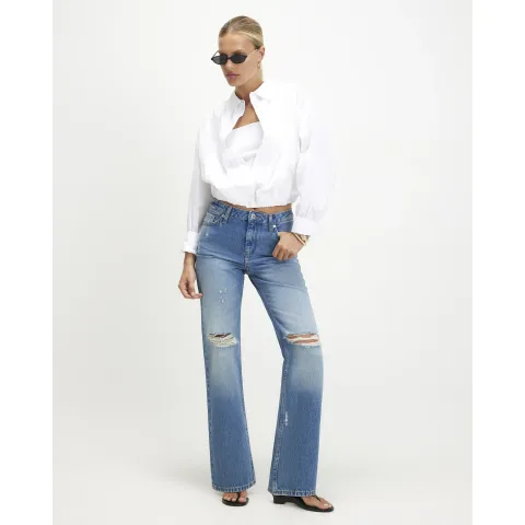 River Island 90S Slim Straight Leg Ripped Jeans