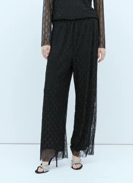 Tulle Interlocking GG Crystal Pants