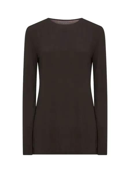 cowl-back long-sleeve top Brown