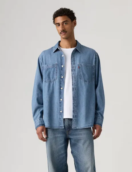 Levi's Levi's Relaxed Fit Pure Cotton Denim Overshirt Light Blue