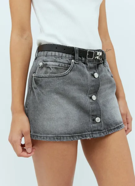 Trucker Denim Mini Skirt
