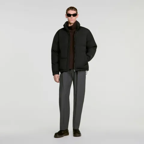 SANDRO Zip-up tech fabric puffer jacket