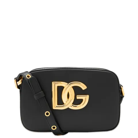 Contrast Logo Leather Cross Body Bag