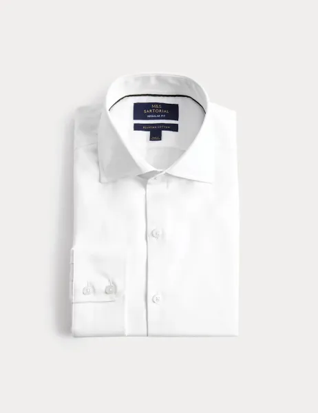 M&S SARTORIAL Regular Fit Luxury Egyptian Cotton Shirt White