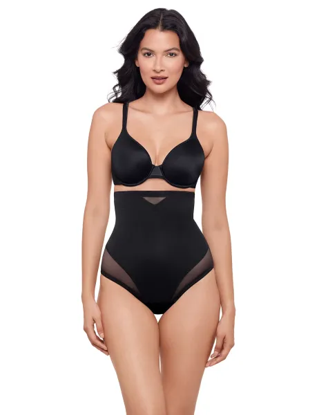 Miraclesuit Sexy Sheer Firm Control High-Rise Shaping Thong Black