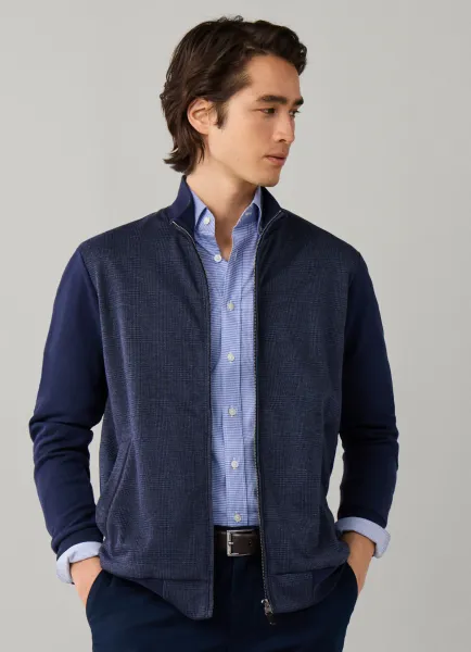 Prince- of-Wales Hybrid Full Zip Sweat