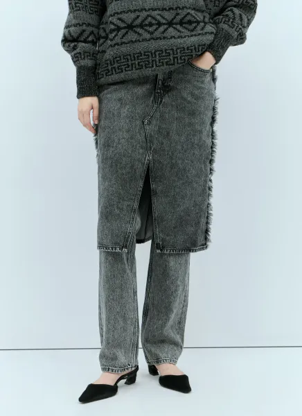 Snow Washed Skirt Jeans