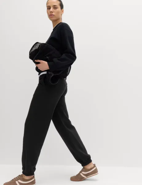Marks & Spencer Cotton Rich Cuffed Joggers Black
