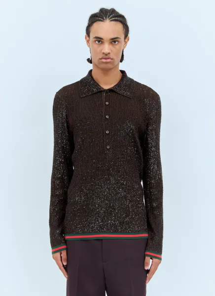 Sequin Polo Top