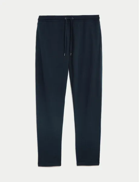 Marks & Spencer Cotton Rich Straight Leg Joggers Dark Navy