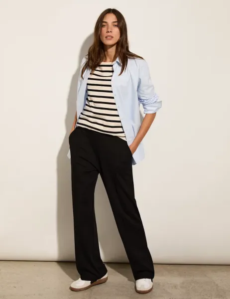 BAUKJEN Seam Detail Wide Leg Trousers Black