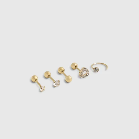 River Island Heart Ear Party Earrings Pack