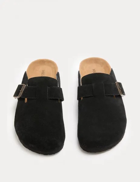 Marks & Spencer Suede Corkbed Mule Black
