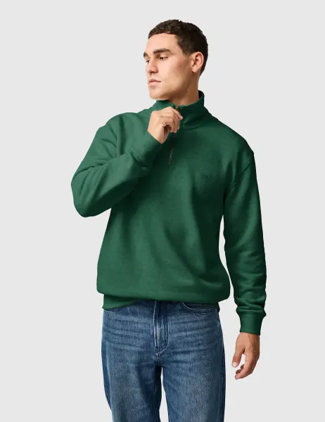 Rodd & Gunn Newfield Cotton Rich Quarter Zip Sweatshirt Dark Green