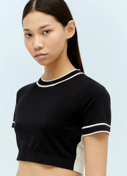 Contrast Knit Crop Top