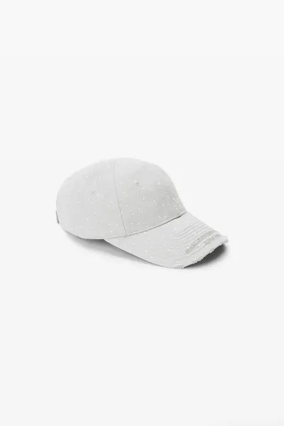 Crystal hotfix distressed baseball cap