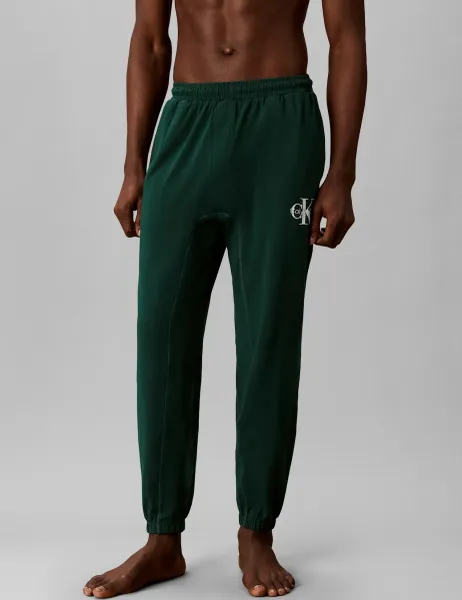 Calvin Klein Cotton Rich Monogram Logo Joggers Green