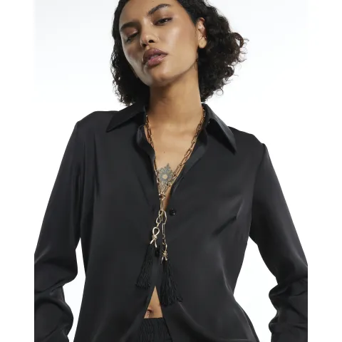 River Island Knot Tassel Y Necklace