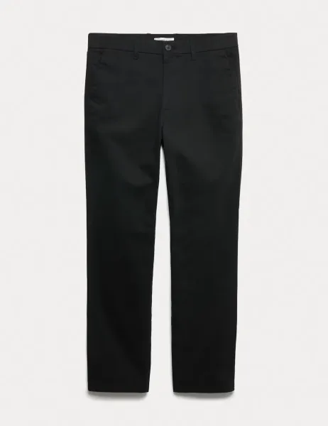 Marks & Spencer Regular Fit Stretch Chinos Black