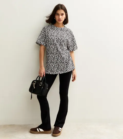 Women's Brown Leopard Print Oversized T-Shirt