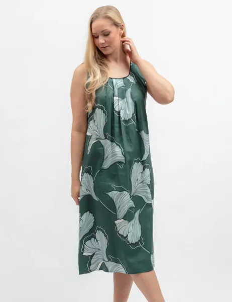 Cyberjammies Cotton Modal Floral Nightie Green Mix