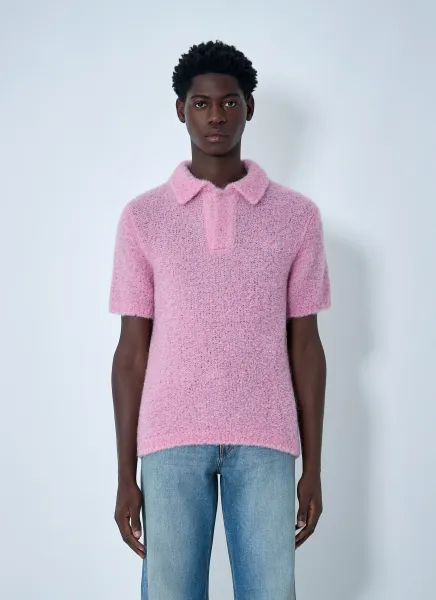 Mohair-Blend Polo Shirt